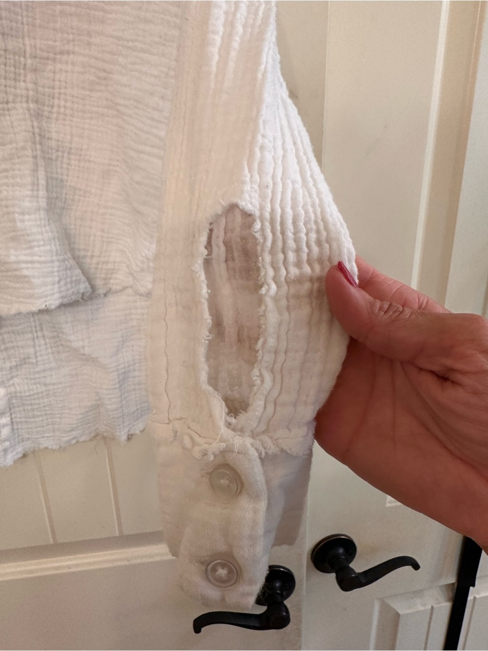 Urban Outfitters White Textured Gauze Top - Picture 4 of 9